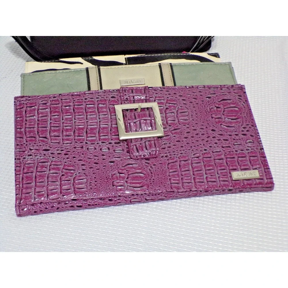 Miche Classic Black w/Silver Chain Accents Handbag 3 Skins Purple Green & Zebra